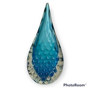 Vintage Raindrop Art Glass 12 x 6